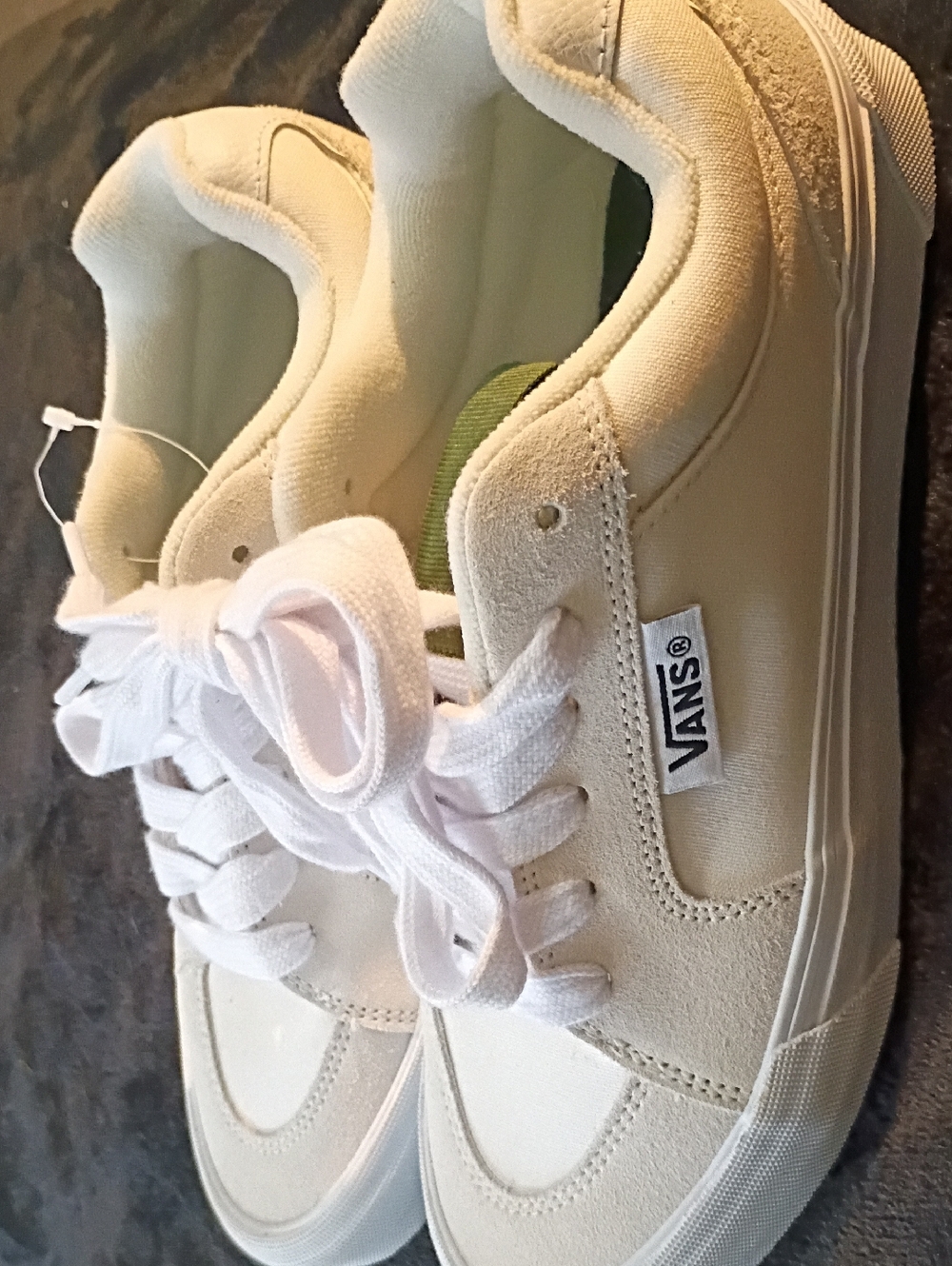 Vans White Canvas Low-Top Sneakers with White Laces Never Been Used